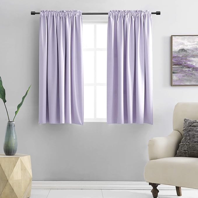 48 Inch Curtains Light Purple Curtains by DONREN