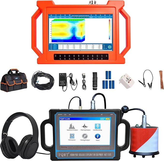 PQWT GT500A Groundwater Finder 500M Depth Water Locator for Well Drilling with Pipeline Leak Detector Water Leak Locator