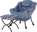 Welnow Lazy Chair with Ottoman, Reading Chair with Footrest, Plush Light Blue | by LifeGetsBetterWithWelnow