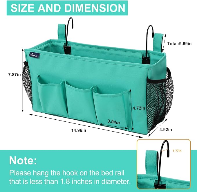 Surblue Bedside Organizer Caddy Hanging Storage Bag - Image 6