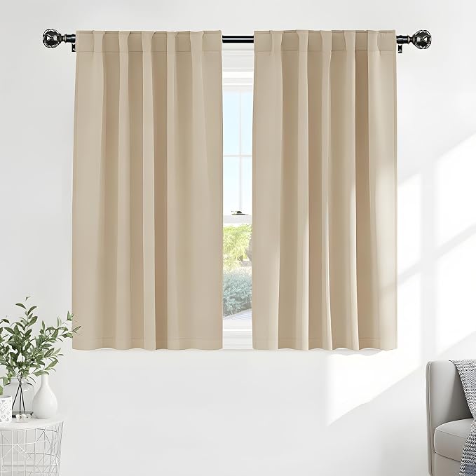 PONY DANCE 75% Light Blocking Curtains 48 inch Long by PONYDANCE