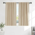 PONY DANCE Short Beige Blackout Curtains by PONYDANCE