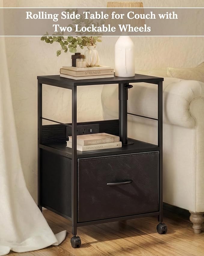 Faesun Swivel Lift Top Nightstand - Image 8