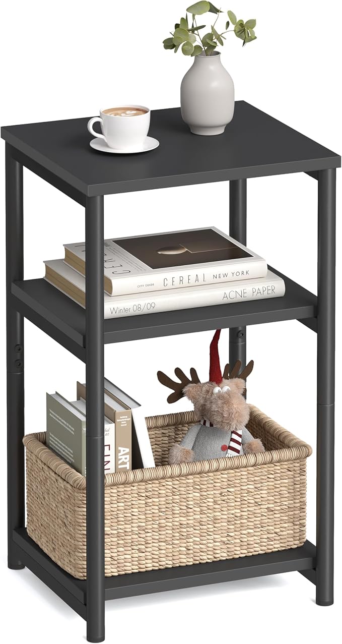 VASAGLE Side Table, Small End Table, Tall Nightstand, Steel Frame | by Unknown