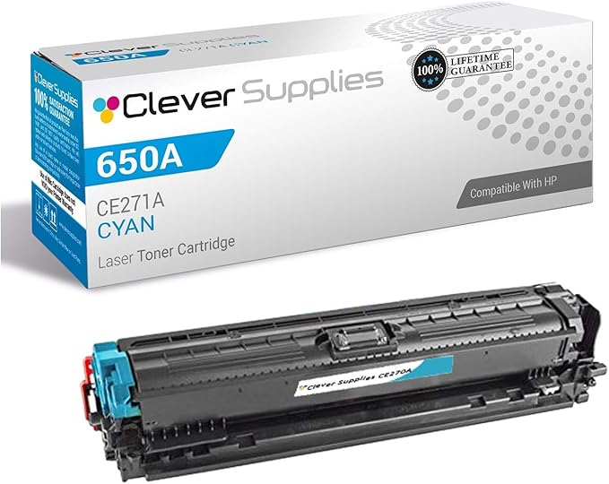 CS Replacement Toner Cartridge Compatible with HP 650A CE271A Cyan Color M750 CP5520xh CP5525 CP5525dn Enterprise CP5520xh M750xh CP5525 M750n CP5525dn
