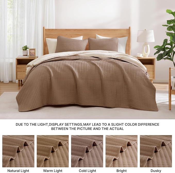 Queen Quilt-Lightweight Bedspreads Brown Queen Size Quilt Bedding Set | Soft - Image 6