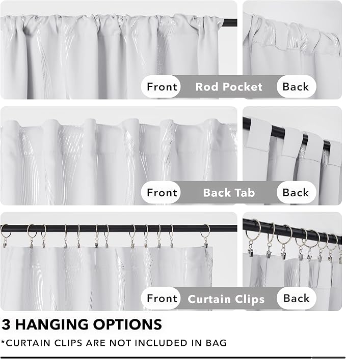 Deconovo Blackout Back Tab Curtains - Image 4
