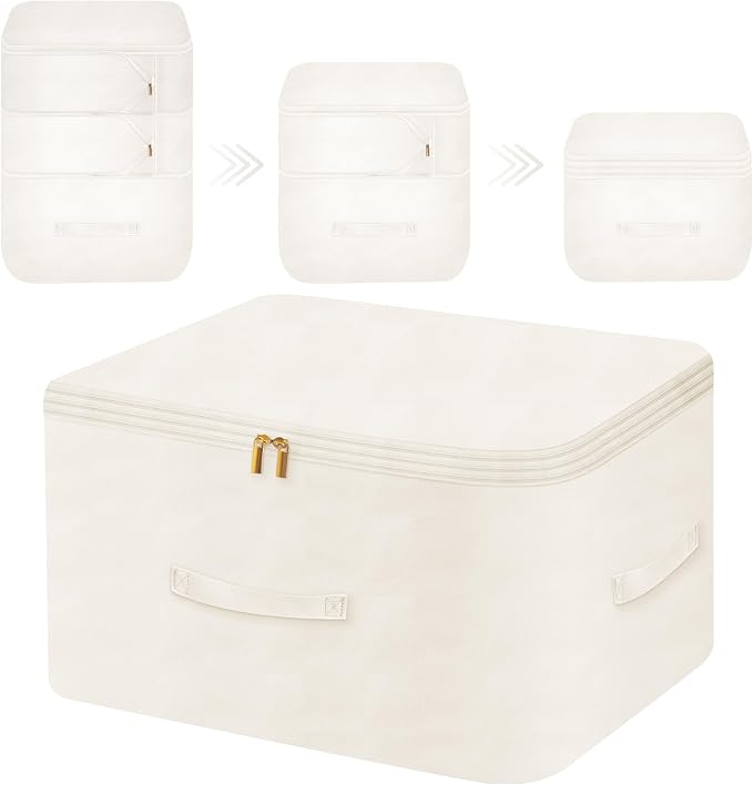 Ultra Space Saving Self Compression Organizer, Comforter Storage Bag by Fivaran