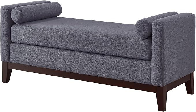 51" Full Size End of Bed Bench for Bedroom Living Room, Dark Grey. - Image 8