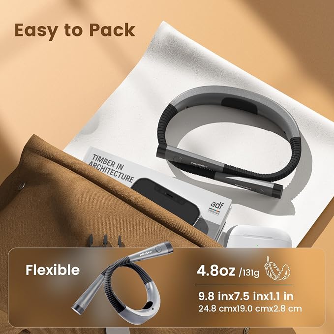 Glocusent Reading Light, Bendable Neck Light, 80-hr Rechargeable Book Light | - Image 5