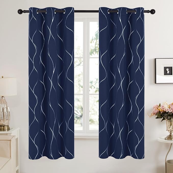 Deconovo Curtains for Living Room, Pattern Blackout Curtains 72 Inches Long | - Image 2