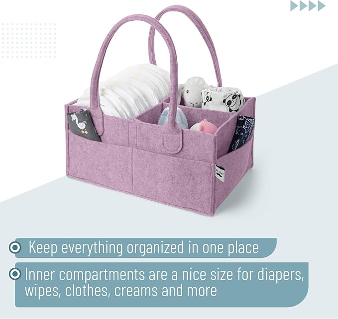 Mr. Pen- Baby Diaper Caddy Organizer, Orchid Mist | Nursery Storage Bin and Car - Image 4