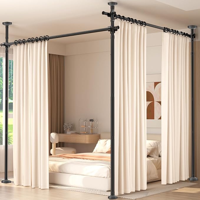 Room Divider for Room Separation, 4-10ft 28-140inch Adjustable Temporary by homefurnishing