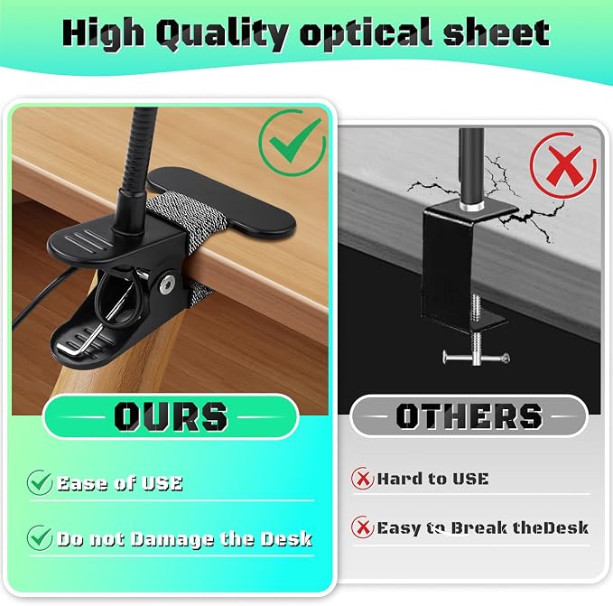 10X Magnifying Glass with Light, Clip on Mganifier with Light, 48 LED Desk - Image 6
