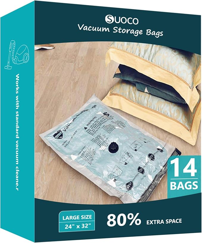 Vacuum Storage Bags, Compression Packing Space Saver Seal Bags by SUOCO