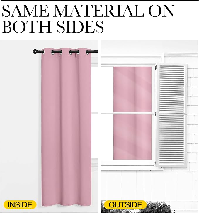 NICETOWN Crystal Pink Blackout Curtains 120" Long - Image 6