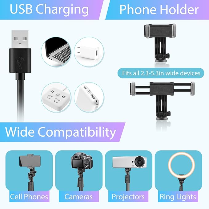 Sensyne 14'' Selfie Ring Light with 62'' Tripod Stand and Phone Holder, LED Selfie Circle Light for Live Stream/Recording/Photography/YouTube/TikTok