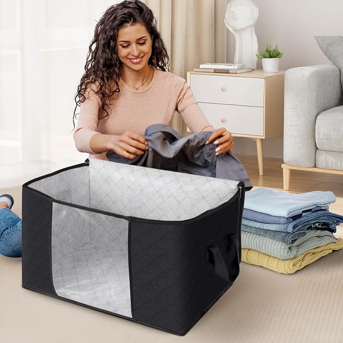 8 Pack Storage Bags for Clothes Blanket Storage Bins - Image 3