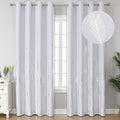 Greyish White Thermal Insulted Curtains 96 Inches Long Room Darkening Light by ESTELARTEXTILER