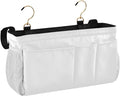 DOMIKING White Bedside Caddy for Dorm Bed Recliner Armrest Organizer by DOMIKING