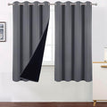 100% Blackout Curtains 52 x 63 Inch/Grey Curtains 2 Panels by Lemomo