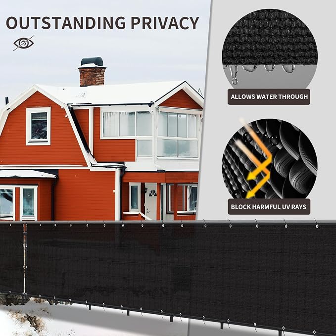 LOVE STORY Custom Size 3.3'x45' Balcony Privacy Screen Cover, 95% UV Block - Image 4