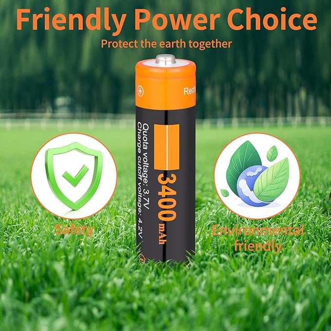 XONBDNOX 3400 mah High Capacity Rechargeable Battery Case 4 Pack-with for Toy Cars,Small Electronic,Devices,headlamps, flashlights, Cameras,etc.