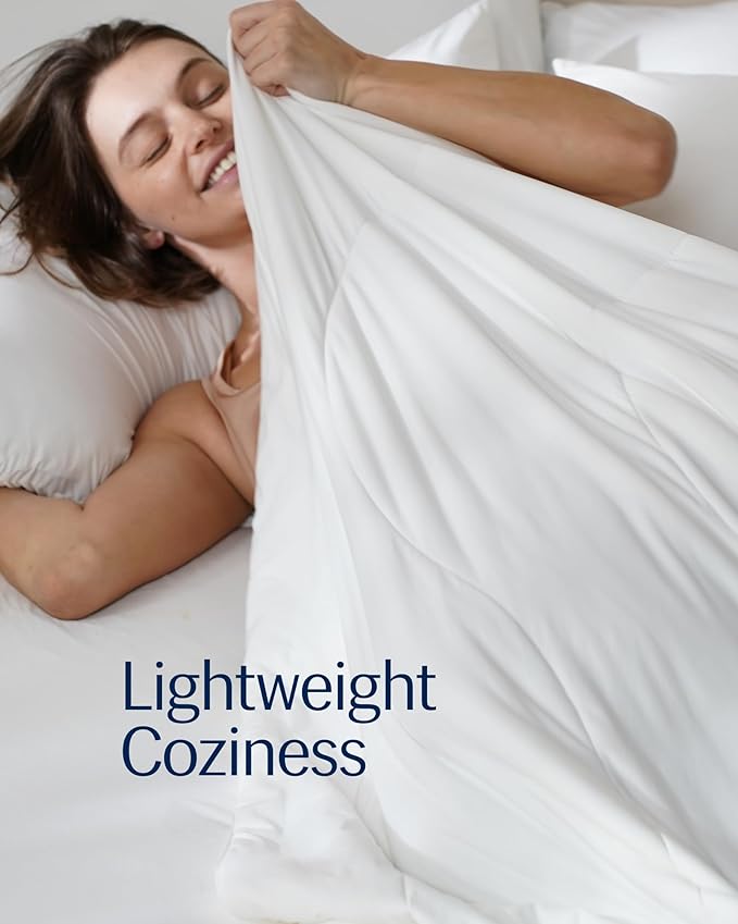 REST® Evercool® Cooling Comforter, Full/Queen, Blanket for Hot Sleepers, All Season Bedding to Keep Cool for Night Sweats, Breathable Lightweight Blanket, 90"x90" Inches, Arctic White