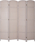 Room Divider 4 Panel 5.6 FT Tall Privacy Screen Waterproof Wood Frame Partition by PayLessHere