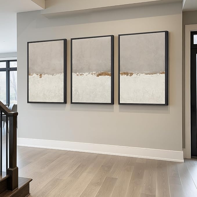 Large Framed Neutral Abstract Wall Art - Image 7