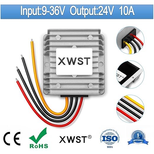 DC DC Stabilizer 9V-36V to 24V Boost Buck Converter Power Supply 10A 240W Waterproof Voltage Regulator Auto Step Up Down 24V Volt Transformer Module