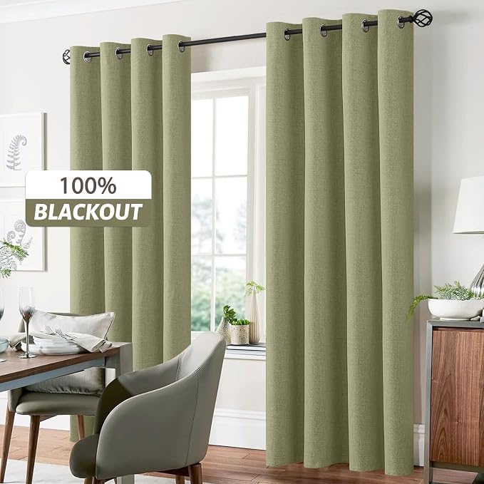 Yakamok Sage Linen Textured Curtains 84 Inches Long - Image 7