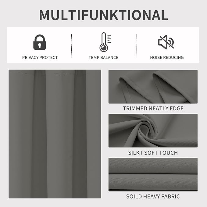 Joydeco Blackout Curtains 95 Inches Long 2 Panels Set, Thermal Insulated Long - Image 3