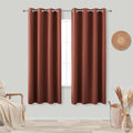 KOUFALL Boho Curtains 2 Panels, Terra Cotta Rust Aztec Red by KOUFALL
