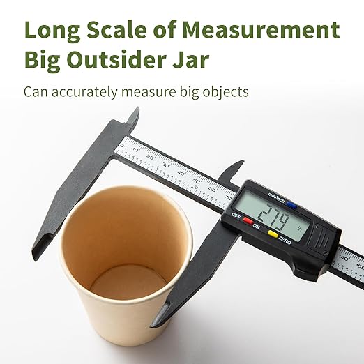SCITOOLS Digital Caliper 0-8" Measuring Tool, Micrometer Caliper with Auto-Off Feature, Interchangeable Between inches and millimeters for Jewelry Measurement and 3D Printing
