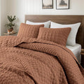 WDCOZY Burnt Orange Quilt King Size Bedding Sets by WDCOZY