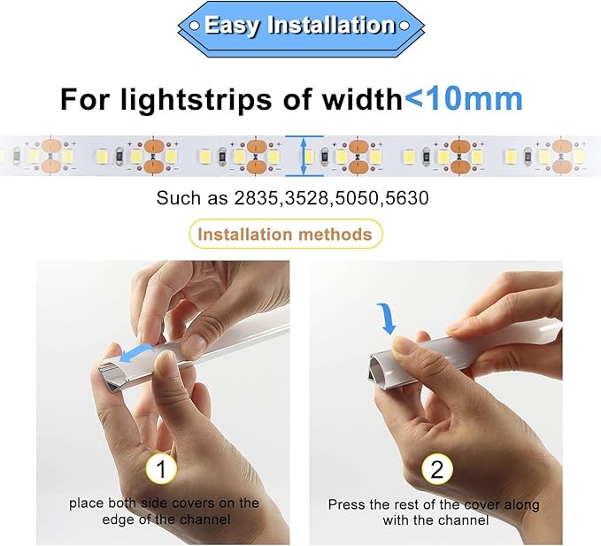 VST 20pack 3.3ft LED Channel, V Shape Led Diffuser Channel, LED Aluminum Channel System with Milky Cover, End Caps and Mounting Clips, Aluminum Profile for LED Strip Light Very Easy Installation