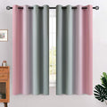 COSVIYA Grommet Ombre Blackout Pink and Grey Curtains, W52 x L63 inch | Room by COSVIYA