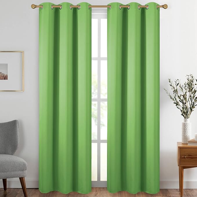Diraysid Light Green Grommet Blackout Curtains by Diraysid%2C+refresh+your+life