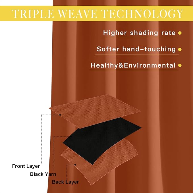 NICETOWN Blackout Bedroom Curtain 72 inches Long - Image 2