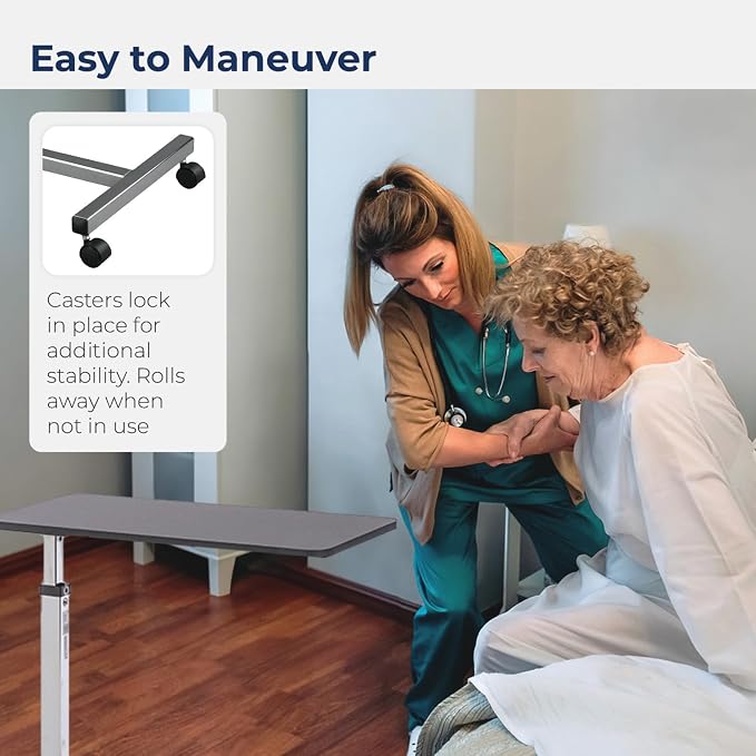 Drive Medical 13003 Non Tilt Top Overbed Table - Image 5