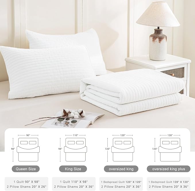 CozyTide Queen Size Quilt, Stone-Washed Cotton Lightweight Quilt Bedding Set - Image 7