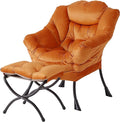 Welnow Orange Lazy Chair with Ottoman, Reading Chair with Footrest | A Side by LifeGetsBetterWithWelnow