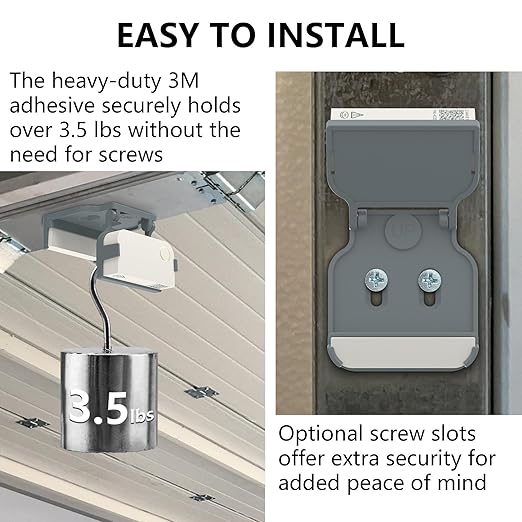 Garage Door Bracket for Ring Alarm Contact Sensor 2nd Gen – Gray Mount with Snap Clip & Screws – Secure Fit, Easy Install, Ring Compatible Accessory (1-Pack, Sensor Not Included)