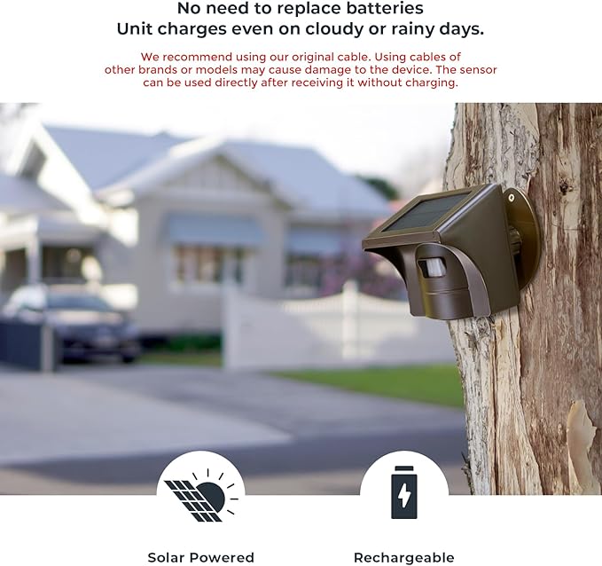eMACROS Pro 3 Solar Driveway Alarm with App, 1/2 Mile Range, Wireless Outdoor Weatherproof Motion Sensor & Detector, Idea Gifts for Christmas