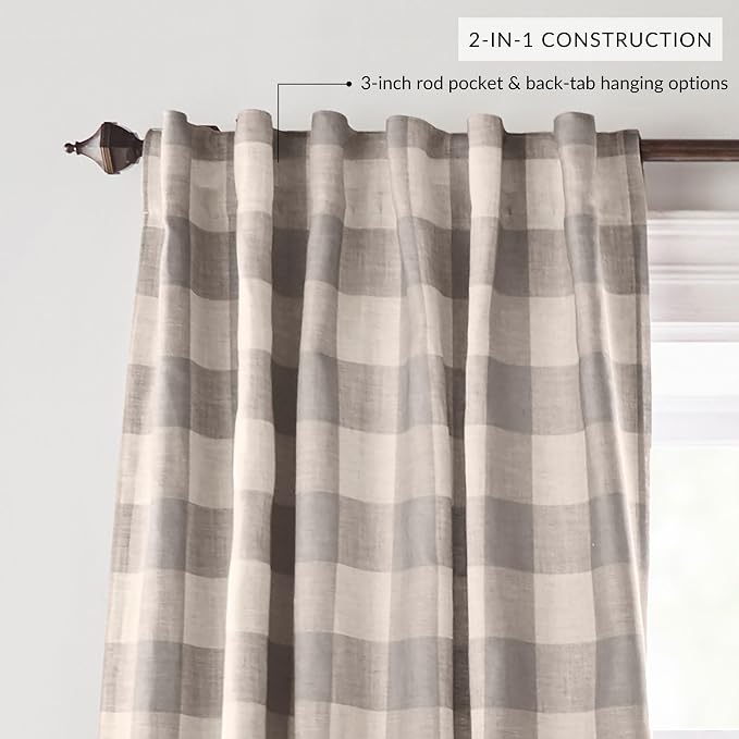 Grainger Buffalo Check Blackout Window Curtain - Image 2