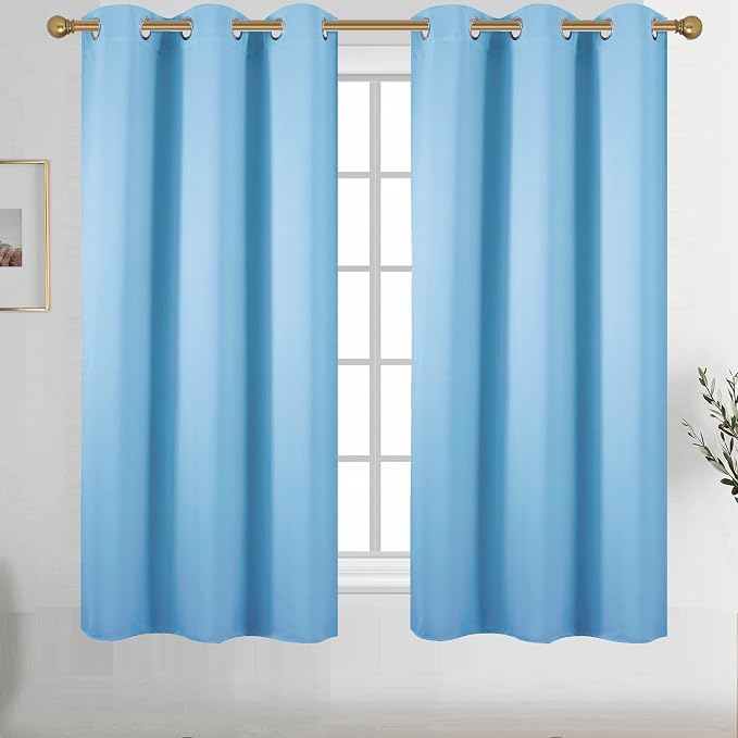 Diraysid Sky Blue Grommet Blackout Curtains by Diraysid%2C+refresh+your+life