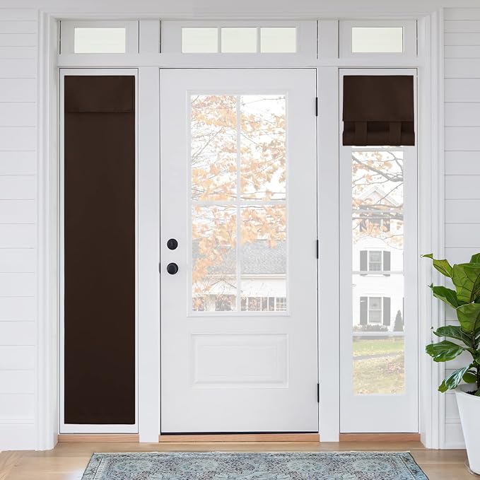 RYB HOME Sidelight Curtains for Front Door, Skinny Narrow Window Curtains | by RYBHOME