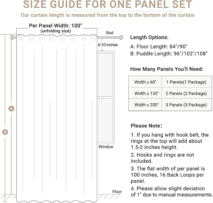 Faux Linen Total Blackout Sliding Door Curtains 84 Inches Long, Sage | 100% - Image 7