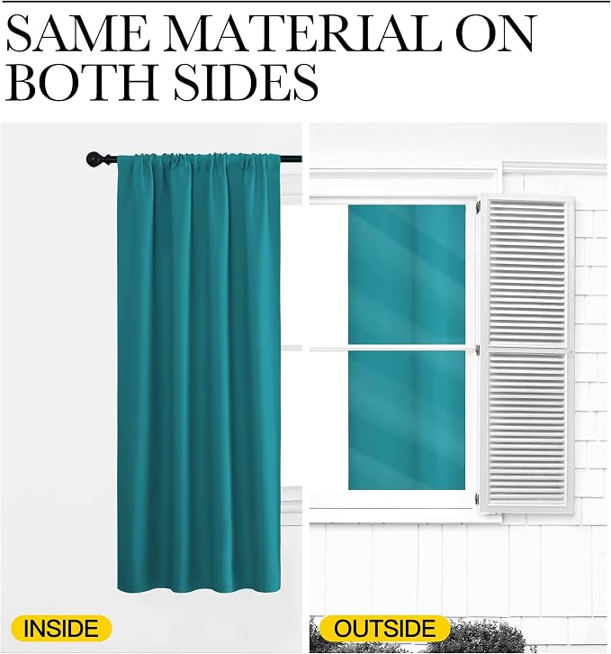 NICETOWN 2 Panels Blackout Curtains, Rod Pocket Thermal Insulated Drapess - Image 5